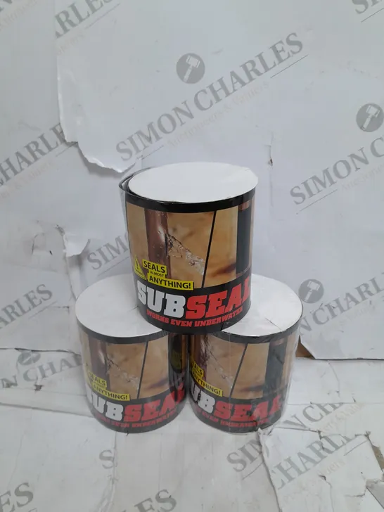 BOXED 3 PIECE SFIXX SUB SEAL BLACK WATERPROOF REPAIR TAPE 10CM X 1.5M