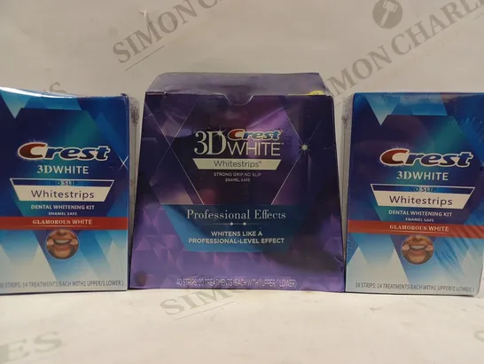 BOX OF 3 CREST 3D WHITE WHITESTRIPS DENTAL WHITENING KITS 