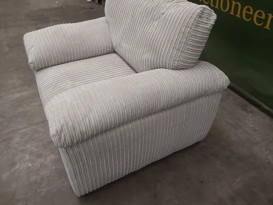 DESIGNER CORDUROY FABRIC UPHOLSTERED ARMCHAIR