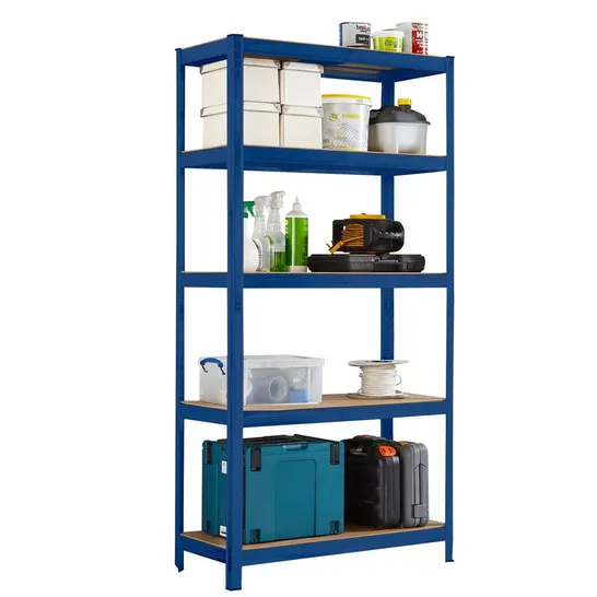 BOXED NEO 5-TIER METAL SHELVING UNIT - BLACK