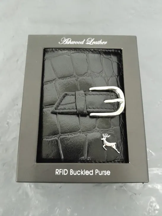 BOXED ASHWOOD LEATHER RFID BUCKLED PURSE