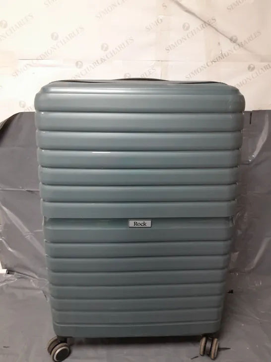 ROCK LUGGAGE SET OF 3 PLASTIC CASES IN BLUE