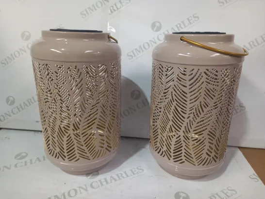 GARDEN REFLECTIONS SET OF 2 PATTERNED SOLAR LANTERNS