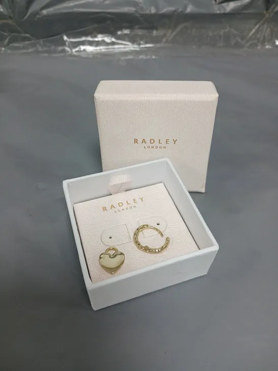 RADLEY 18CT GOLD PLATED PADLOCK HEART CHARM HOOP EARRINGS RRP £35