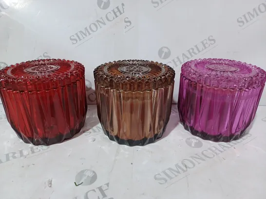 HOMEWORX BY HARRY SLATKIN SET OF FACETED 3 WICK CANDLES 