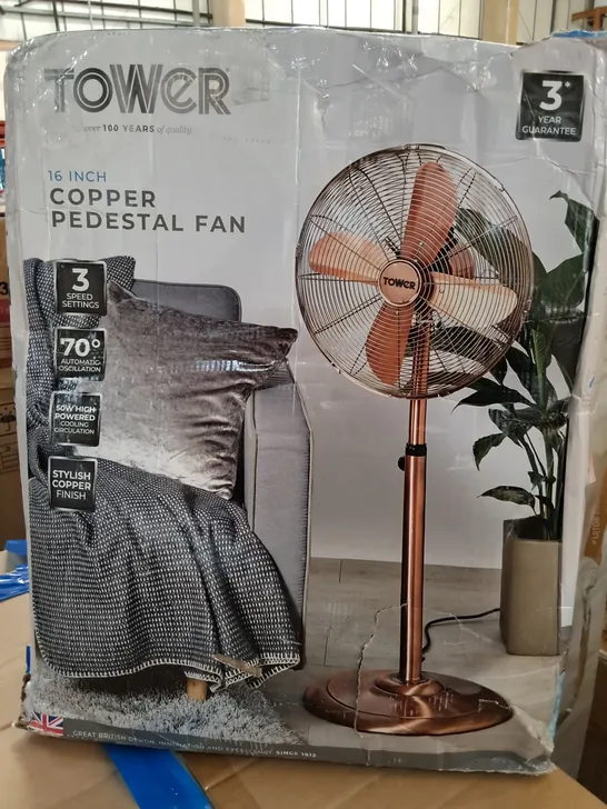 TOWER 16" COPPER PEDESTAL FAN