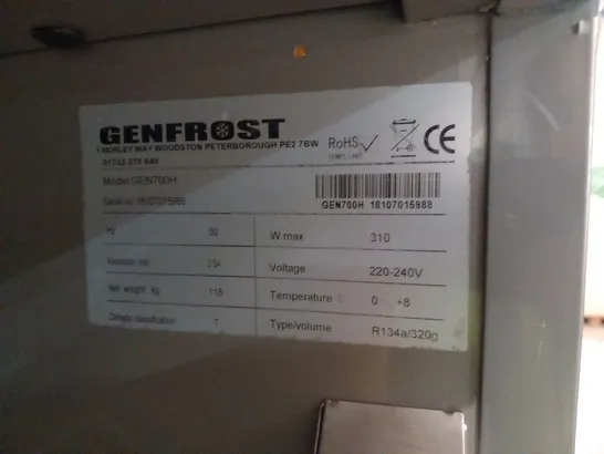 GENFROST GEN700H 650 LITRE UPRIGHT STORAGE FRIDGE