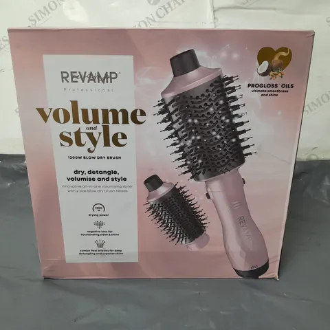 BOXED REVAMP PROFESSIONAL VOLUME AND STYLE 1200W BLOW DRY BRUSH INNOVATIVE ALL IN ONE VOLUMISING STYLER