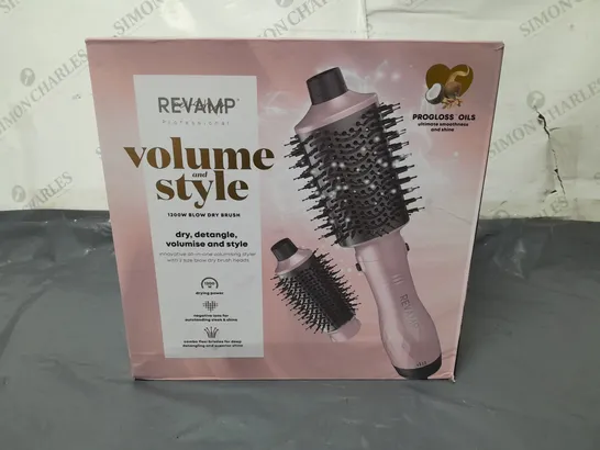 BOXED REVAMP PROFESSIONAL VOLUME AND STYLE 1200W BLOW DRY BRUSH INNOVATIVE ALL IN ONE VOLUMISING STYLER