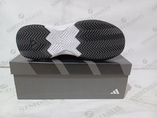 BOXED PAIR OF ADIDAS GAMECOURT 2 M SHOES IN BLACK UK SIZE 8.5