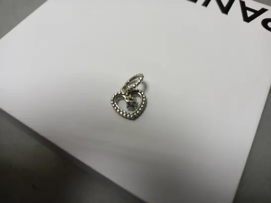 BOXED PANDORA APRIL BIRTHSTONE HEART DANGLE CHARM