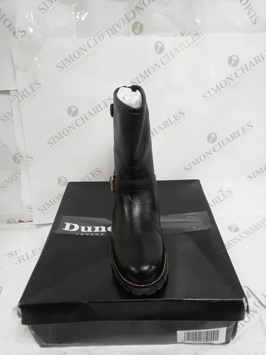 DUNE PANTHERS LEATHER BOOTS IN BLACK SIZE 4