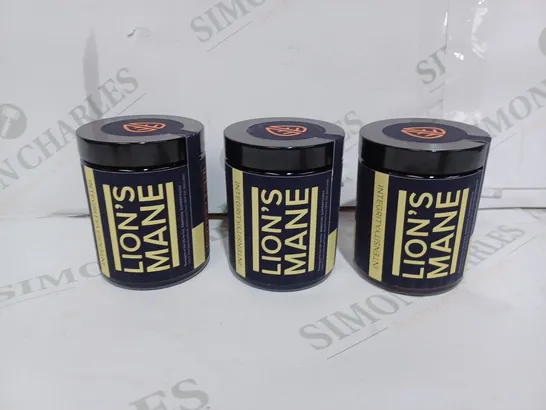 LOT TO CONTAIN 3 X 70G ENRICHD LION'S MANE MUSHROOM POWDER, DUAL EXTRACT - 10:1 - COLLECTION ONLY