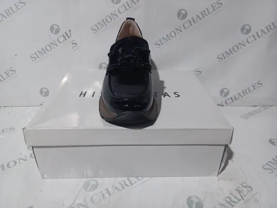 BOXED PAIR OF HISPANITAS CHUNKY LOAFERS IN BLACK EU SIZE 37