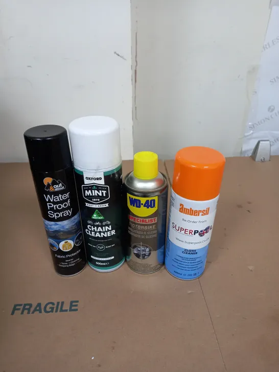 APPROXIMATELY 15 HOUSEHOLD AEROSOL SPRAY CANS TO INCLUDE WD40 MOTORBIKE SPRAY