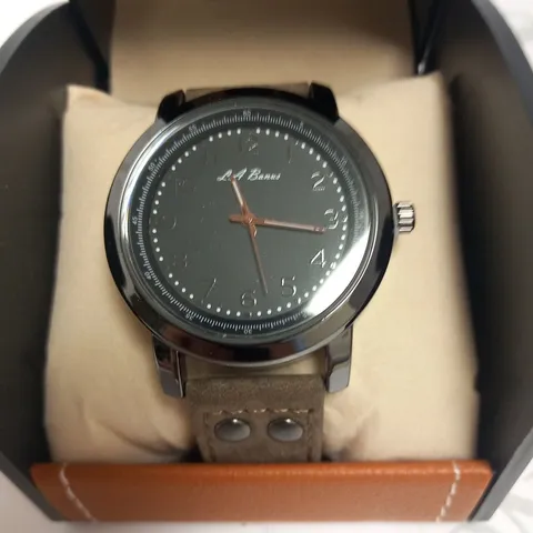 BOXED LA BANUS BLACK FACED WRIST WATCH