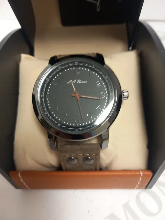 BOXED LA BANUS BLACK FACED WRIST WATCH