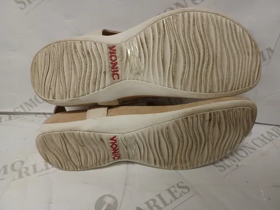 PAIR OF VIONICA STRAP-UP SANDALS IN CREAM - SIZE 6