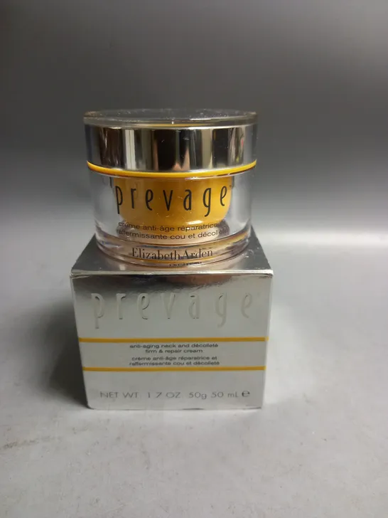 BOXED ELIZABETH ARDEN PREVAGE ANTI-AGING NECK AND DECOLLETE FIRM AND REPAIR CREAM 50ML