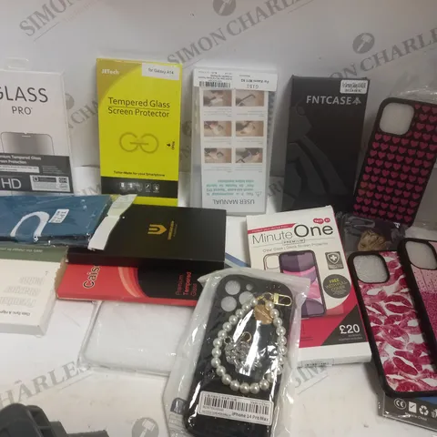 APPROXIMATELY 30 ASSORTED PHONE ACCESSORIES INCLUDING SCREEN PROTECTORS AND PHONE CASES FOR VARIOUS MODELS