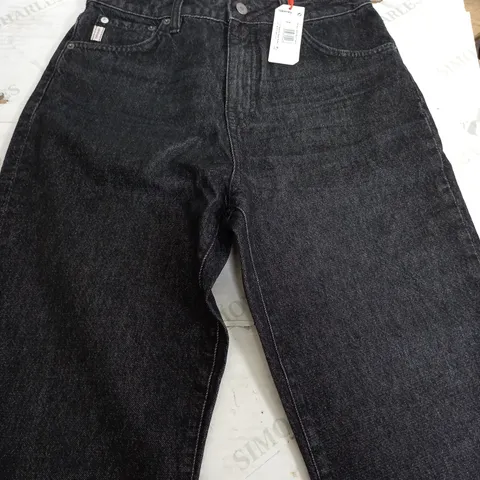 SUPERDRY BLACK DENIM WALCOTT JEANS - UK W29 30L