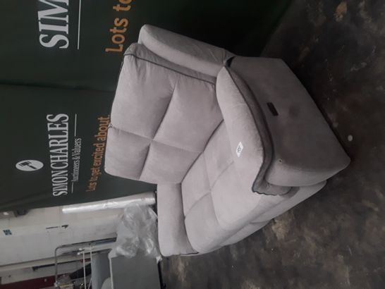 QUALITY EXPRESSION GREY FABRIC TWO SEATER POWER RECLINING SOFA