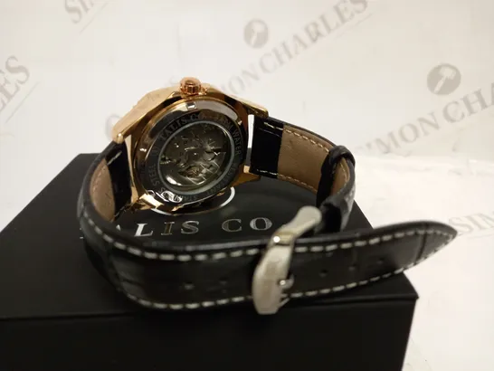 TALIS SKELETON LEATHER STRAP WRISTWATCH RRP £515