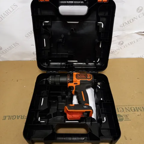 BLACK+DECKER 18 V CORDLESS 2-GEAR COMBI HAMMER DRILL POWER TOOL 