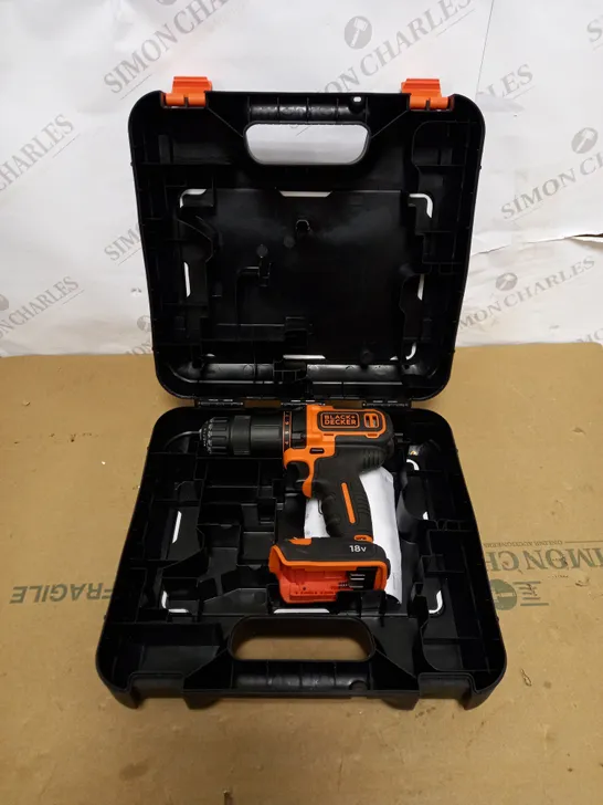 BLACK+DECKER 18 V CORDLESS 2-GEAR COMBI HAMMER DRILL POWER TOOL 