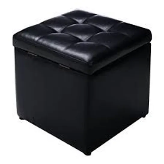 BOXED COSTWAY OTTOMAN POUFFE STORAGE BOX LOUNGE SEAT FOOTSTOOL - BROWN