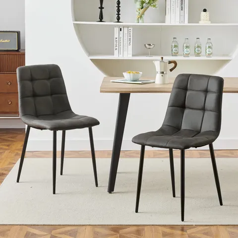 BOXED CHRISTIA SET OF TWO BLACK DINING CHAIRS (1 BOX)