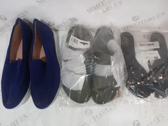 BOX OF APPROXIMATELY 15 ASSORTED PAIRS OF SHOES AND FOOTWEAR ITEMS IN VARIOUS STYLES AND SIZES TO INCLUDE FASHION, PULL BOXER, ETC