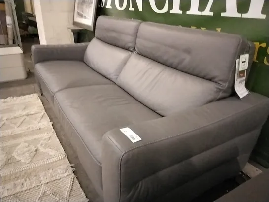 BRAND NEW NATUZZI STIMA GREY ITALIAN LEATHER THREE SEATER SOFA  RRP £3300