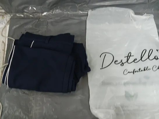 3 BRAND NEW DESTELLO NAVY WIDE LEG TROUSERS - UK 10