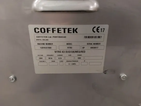 COFFETEK VITRO X3 DUO COMMERCIAL COFFEE MACHINE 