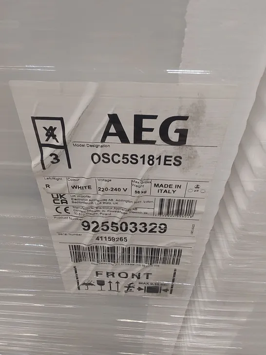 AEG OSC5S181ES LOW FROST INTEGRATED FRIDGE FREEZER, SLIDING HINGE, 70/30 RRP £500