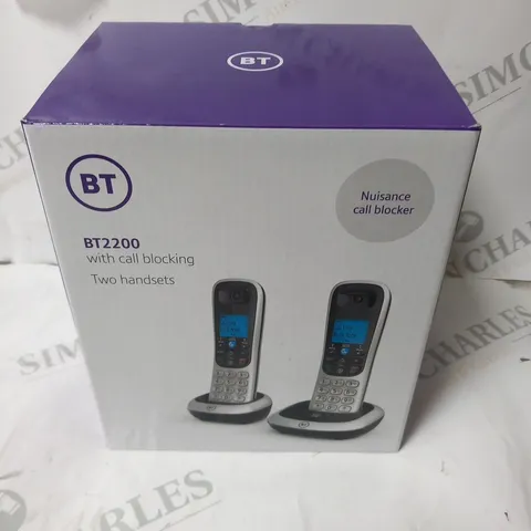 5 BRAND NEW BOXED BT BT2200 WITH CALL BLOCKING TWO HANDSETS HOME PHONES