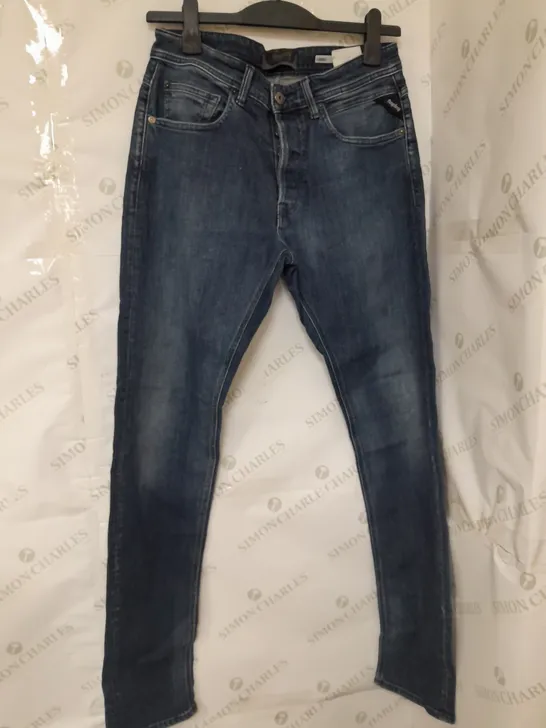 REPLAY GREY REGULAR SLIM FIT TIMIE JEANS IN BLUE DENIM SIZE 32 WAIST