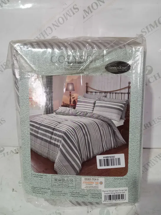 SLEEPDOWN REVERSIBLE COSYSOFT BRUSHED COTTON DUVET SET - SUPER KING