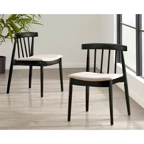 BOXED CHANTILLY SET OF 2 SLAT BACK PARSONS CHAIR IN BLACK (1 BOX)