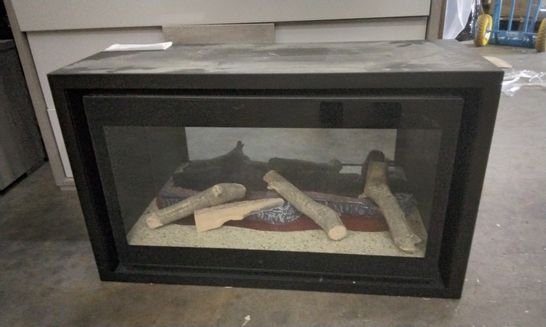 DESIGNER BLACK ELECTRIC FIREPLACE (2 BOXES)