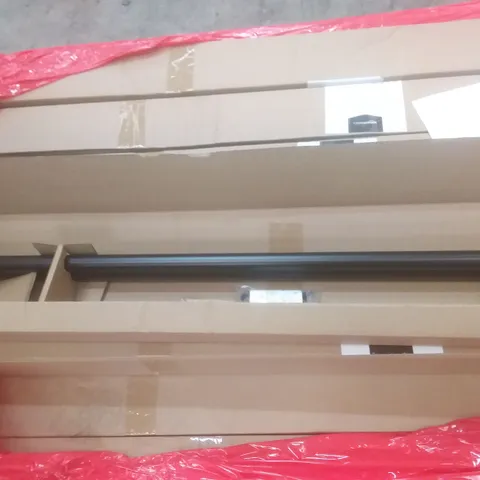 PALLET OF BLACK CURTAIN RODS WITH SQUARE FINIALS