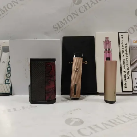 LOT OF APPROX 10 ASSORTED VAPES TO INCLUDE - ASPIRE FLEXUS STICK - LOST VAPE KIT - CALIBURN UWELL ECT