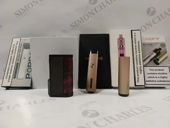 LOT OF APPROX 10 ASSORTED VAPES TO INCLUDE - ASPIRE FLEXUS STICK - LOST VAPE KIT - CALIBURN UWELL ECT