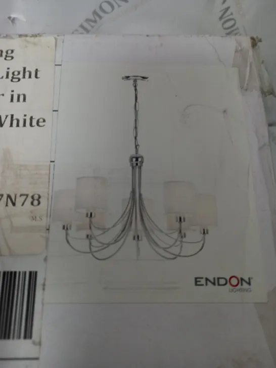 BOXED ENDON LIGHTING PHANTOM 7-ARM CHANDELIER IN CHROME FINISH