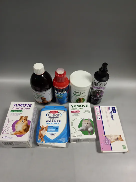 APPROXIMATELY 20 ASSORTED PET HEALTH CARE PRODUCTS TO INCLUDE JOINT CARE TABLETS, DEODORISING SPRAY, WORMER TREATMENT ETC 