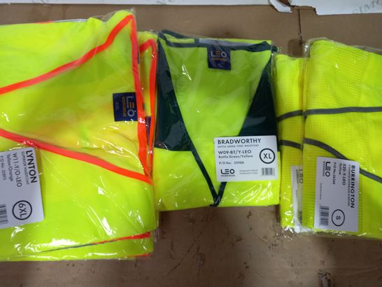 LOT OF APPROXIMATELY 8 ASSORTED BRAND NEW REFLECTIVE WAISTCOATS IN VARIOUS MAKES/STYLES SIZES 6XL, XL, S