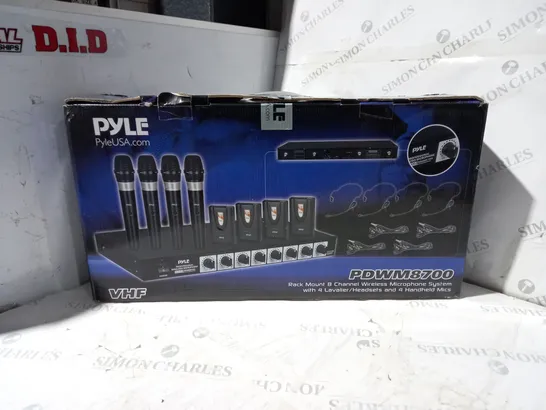BOXED PYLE RACK MOUNT 8-CHANNEL WIRELESS MICROPHONE SYSTEM PDWM8700