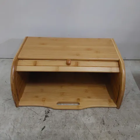 BOXED BAMBOO COUNTERTOP ROLL-TOP BREAD BIN