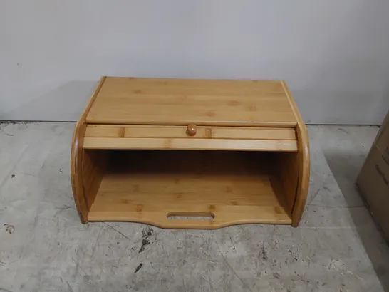 BOXED BAMBOO COUNTERTOP ROLL-TOP BREAD BIN